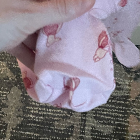 NWT Kate Quinn Pink Piglet Footie Pajama with Foldover Cuffs Size 3-6M - Picture 5 of 6
